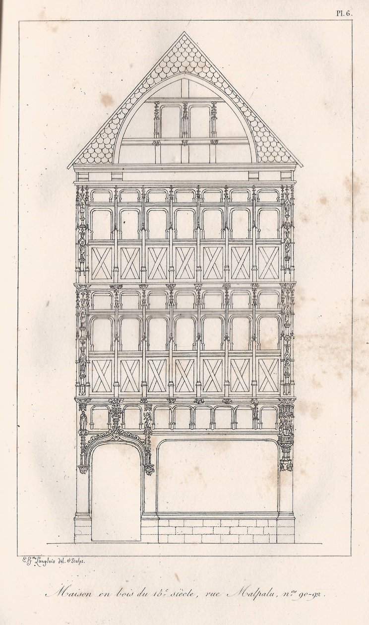 1400-talls trehus rue Malpalu n ° 90-92 av Eustache Hyacinthe Langlois