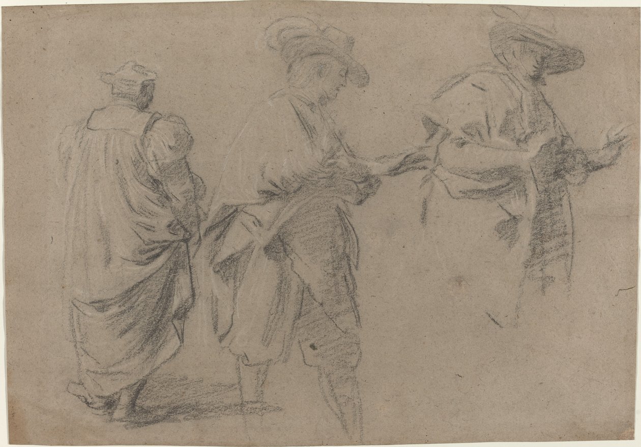 En dommer og to herrer advokater av Eustache Le Sueur