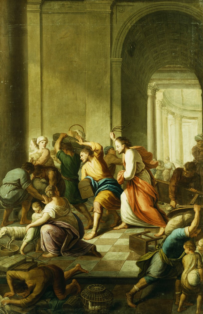 Kristus som driver pengevekslerne fra tempelet av Eustache Le Sueur