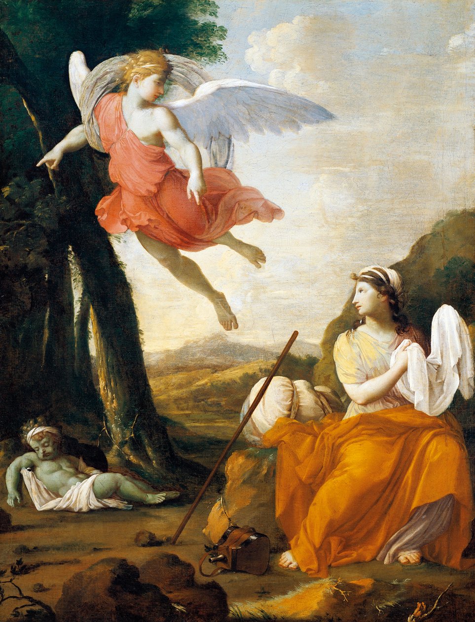 Hagar og Ismael reddet av en engel, av Eustache Le Sueur (1616-1655) av Eustache Le Sueur