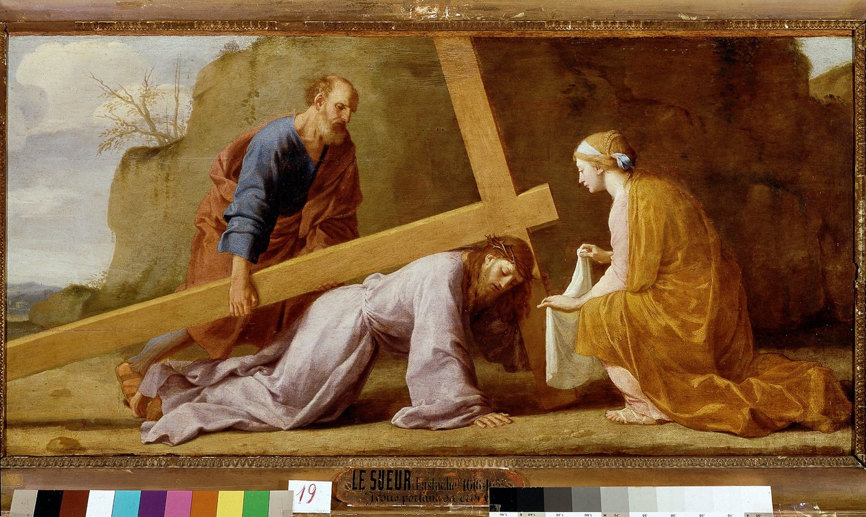 Jesus bærer sitt kors (bærer korset eller korsveien), ca. 1651 (olje på lerret) av Eustache Le Sueur