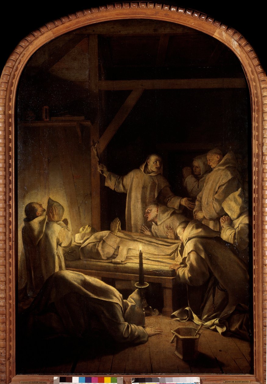 Life of Saint Bruno: Saint Brunos død 6/10/1101 av Eustache Le Sueur