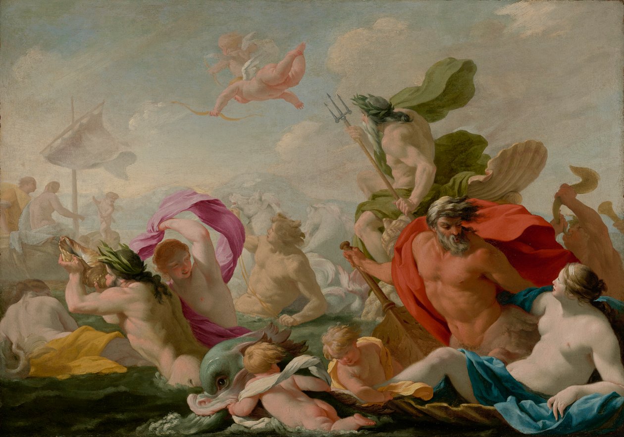 Marine Gods Paying Homage to Love, ca. 1636-8 av Eustache Le Sueur