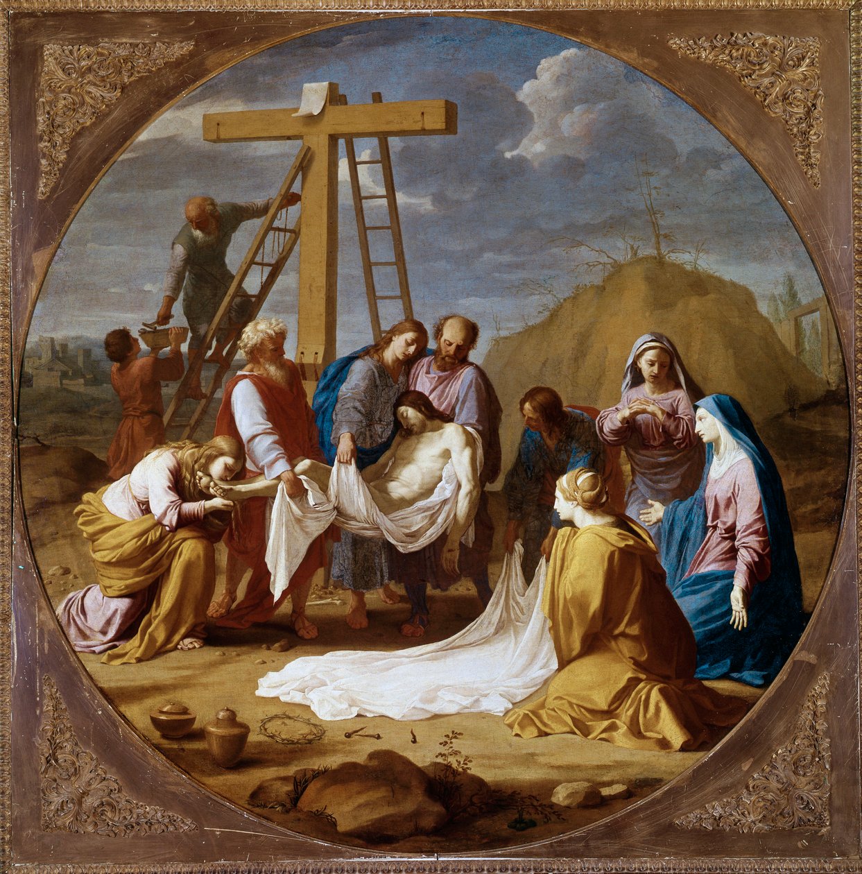 Kristi avsetning (olje på lerret, ca. 1651) av Eustache Le Sueur