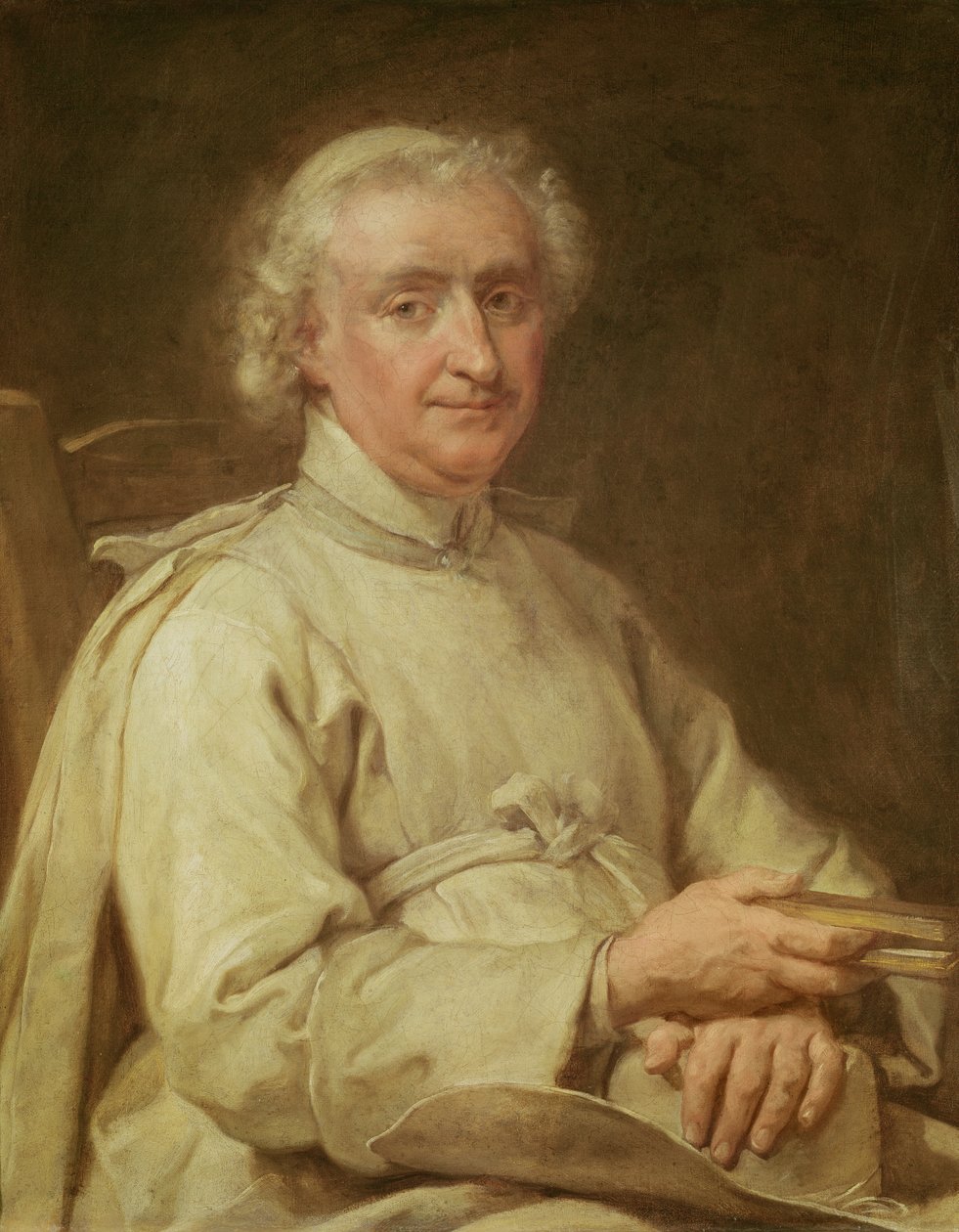 Portrett av en kanon som holder en bok av Eustache Restout