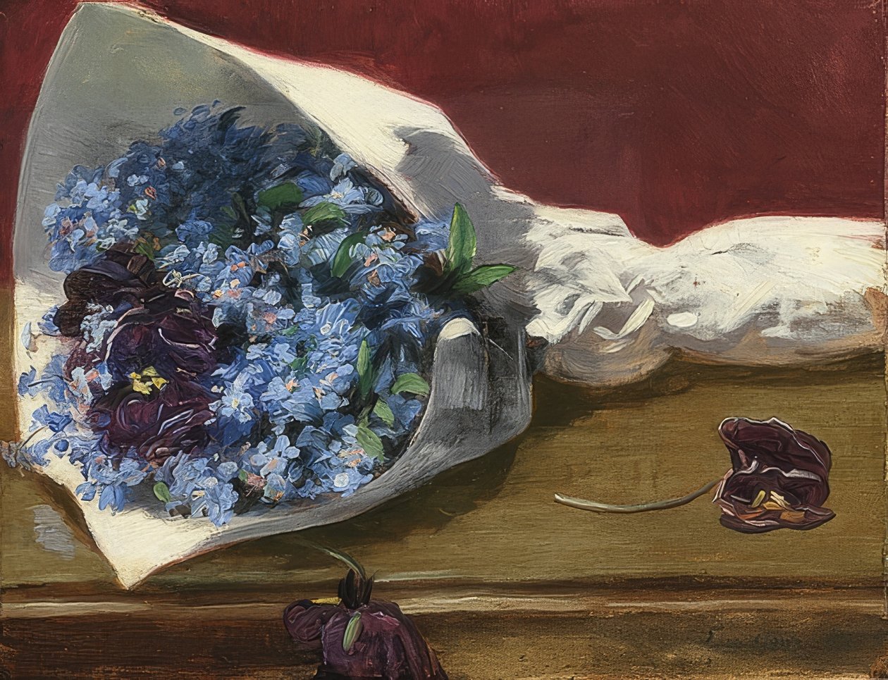 Blumenstrauß (bukett med blomster). Um 1874 av Eva Gonzalès