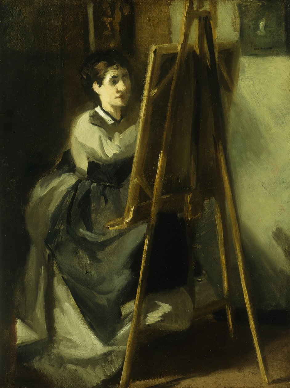 Den unge eleven; Den unge elev, ca. 1870 av Eva Gonzalès