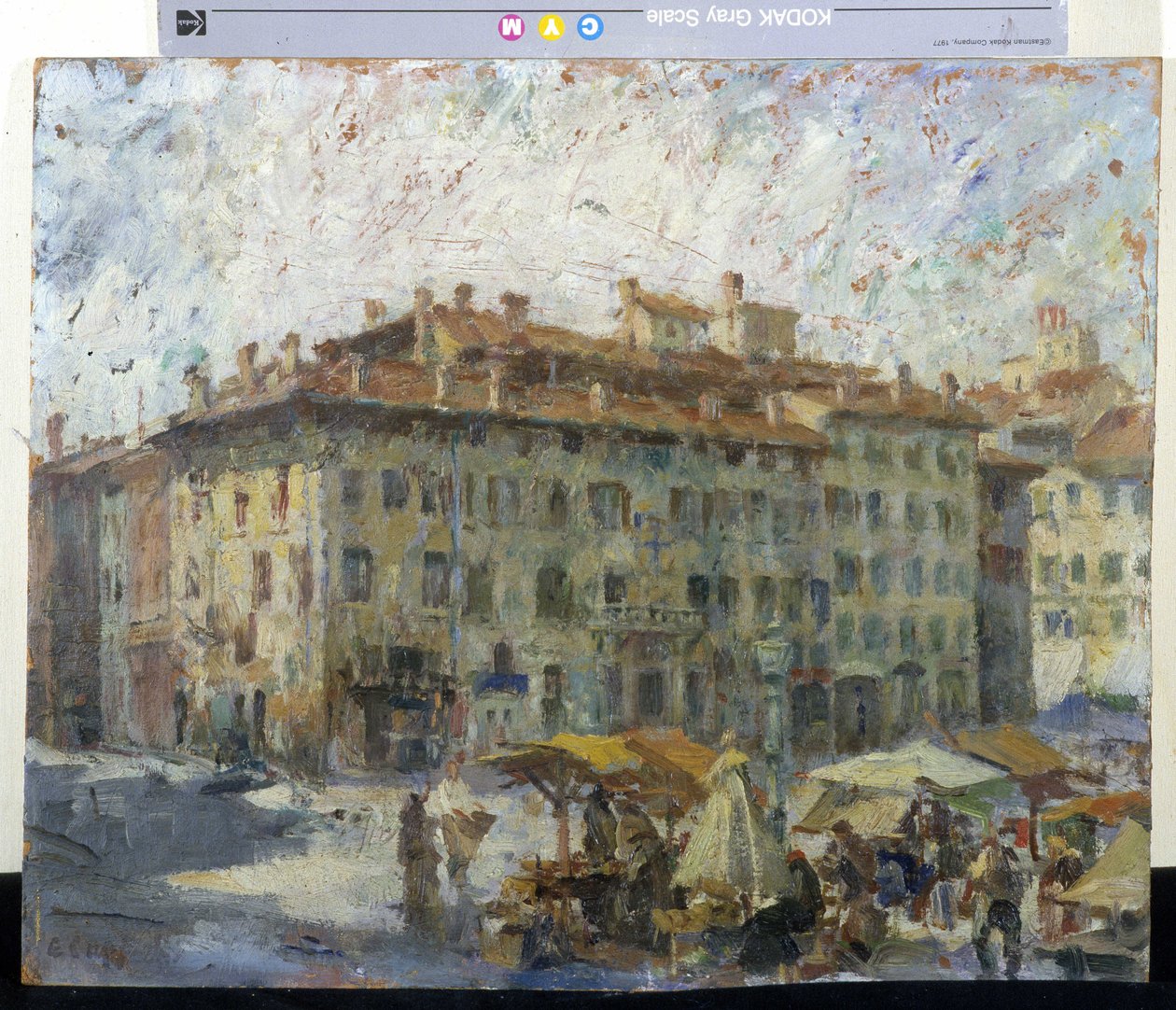 Marked på Piazza Grande i Modena (mars på Piazza Grande i Modene) (olje på lerret) av Evaristo Cappelli