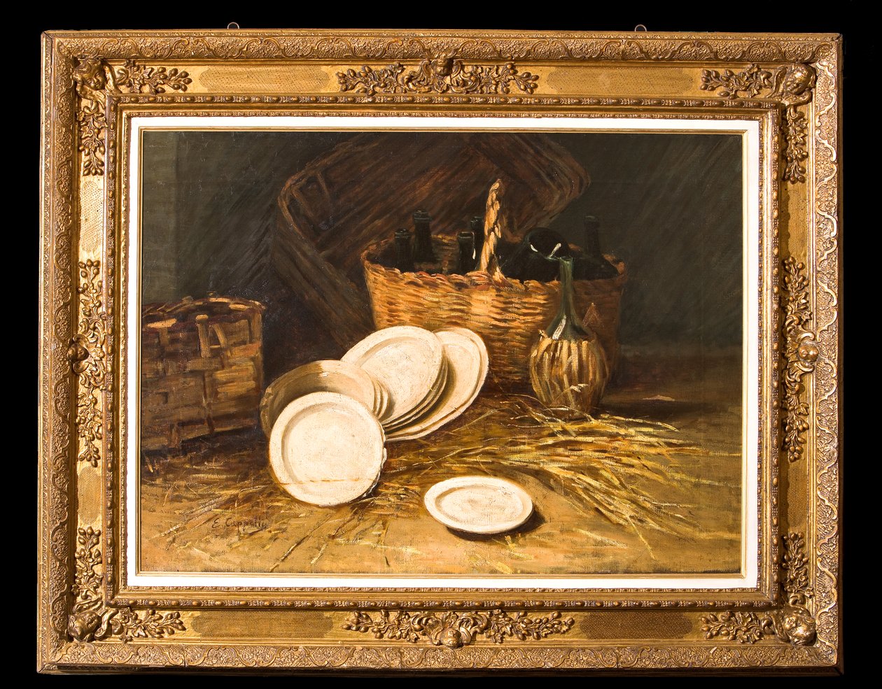 Stilleben (olje på lerret) av Evaristo Cappelli