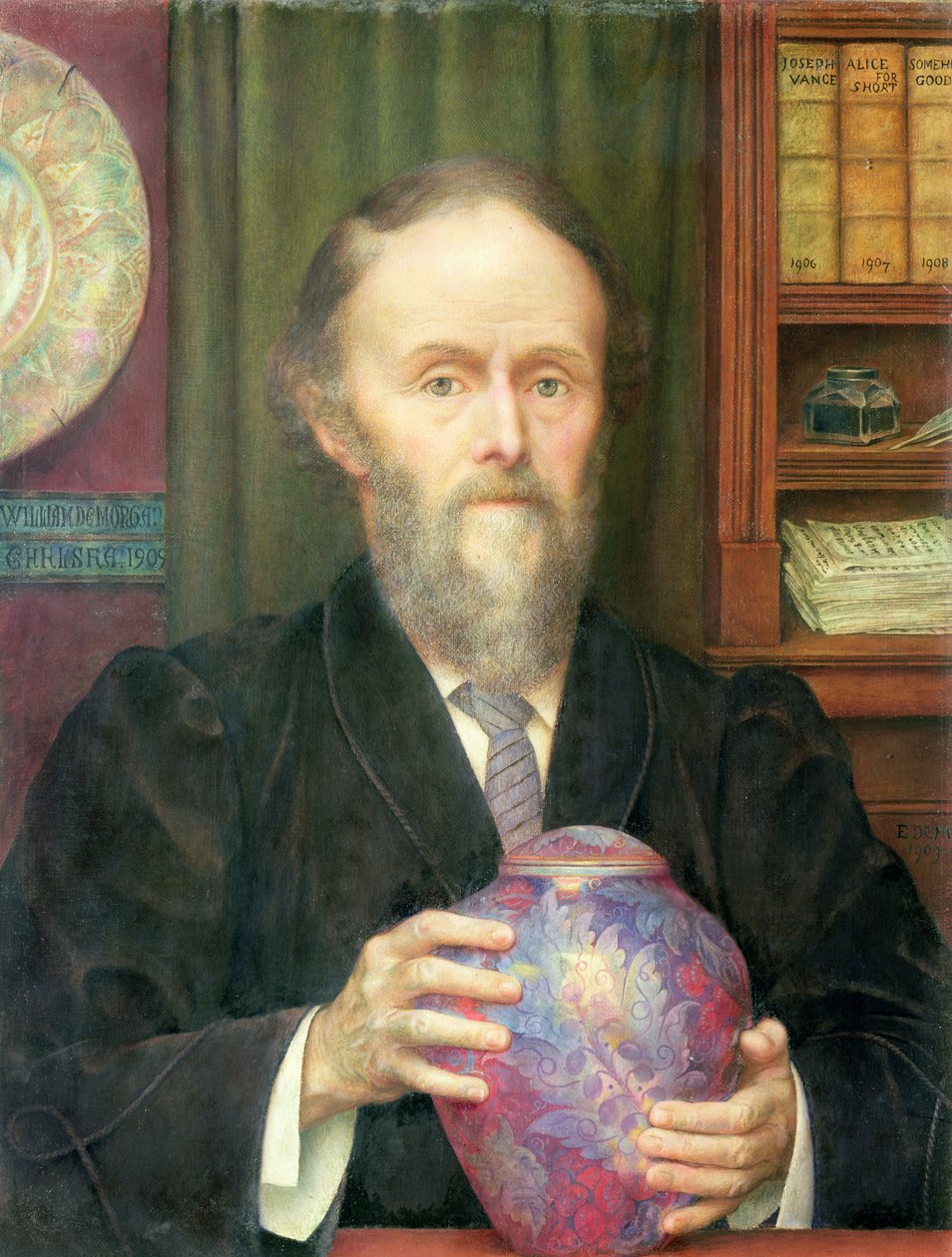 Portrett av William de Morgan (1839-1909) 1909 av Evelyn De Morgan
