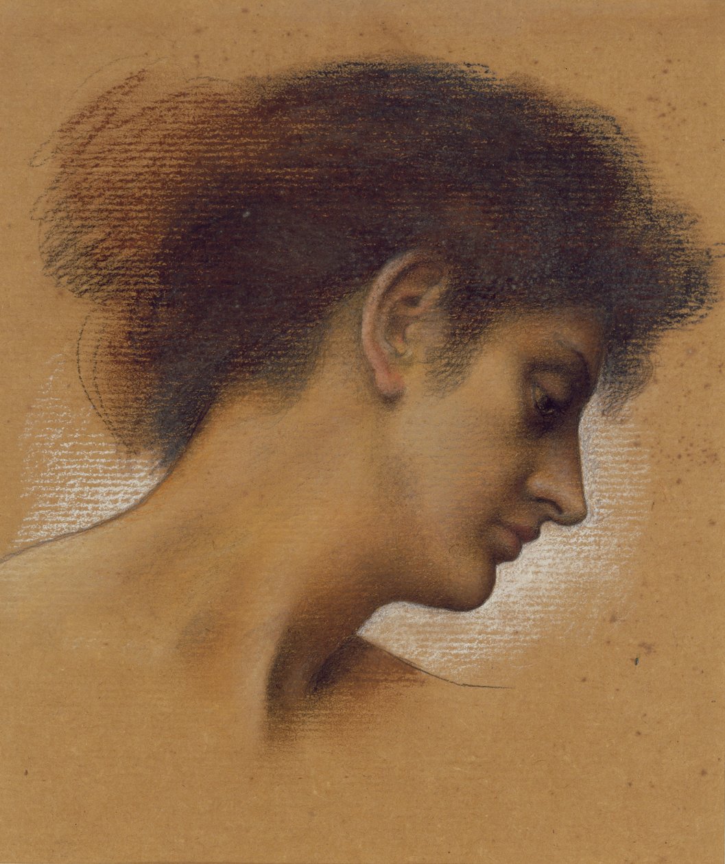 Studie av et hode (pastell på papir) av Evelyn De Morgan