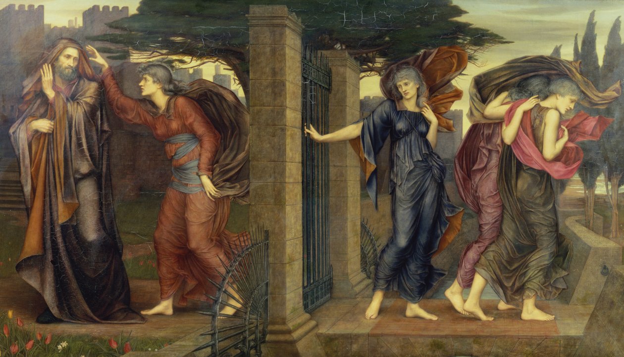 De grå søstre, 1880-81 av Evelyn De Morgan