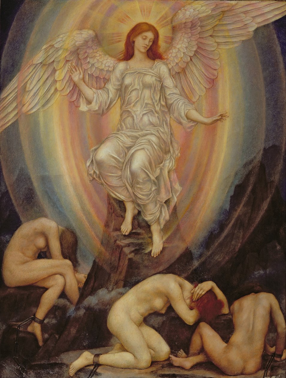 Lyset skinner i mørket og mørket forstår det ikke, 1906 av Evelyn De Morgan