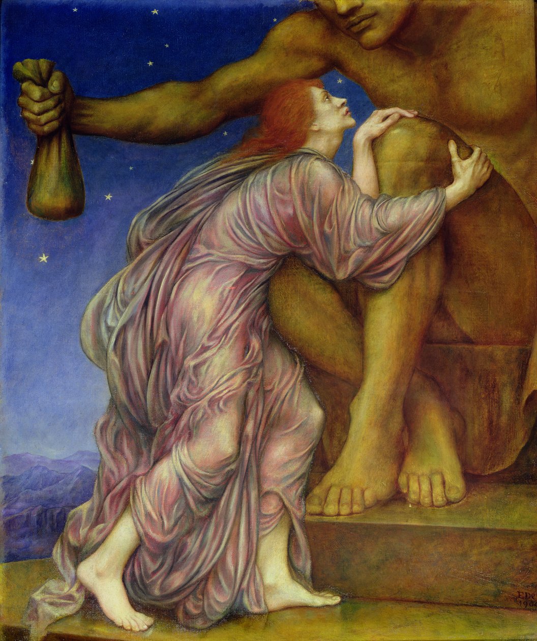 Tilbedelsen av Mammon, 1909 av Evelyn De Morgan