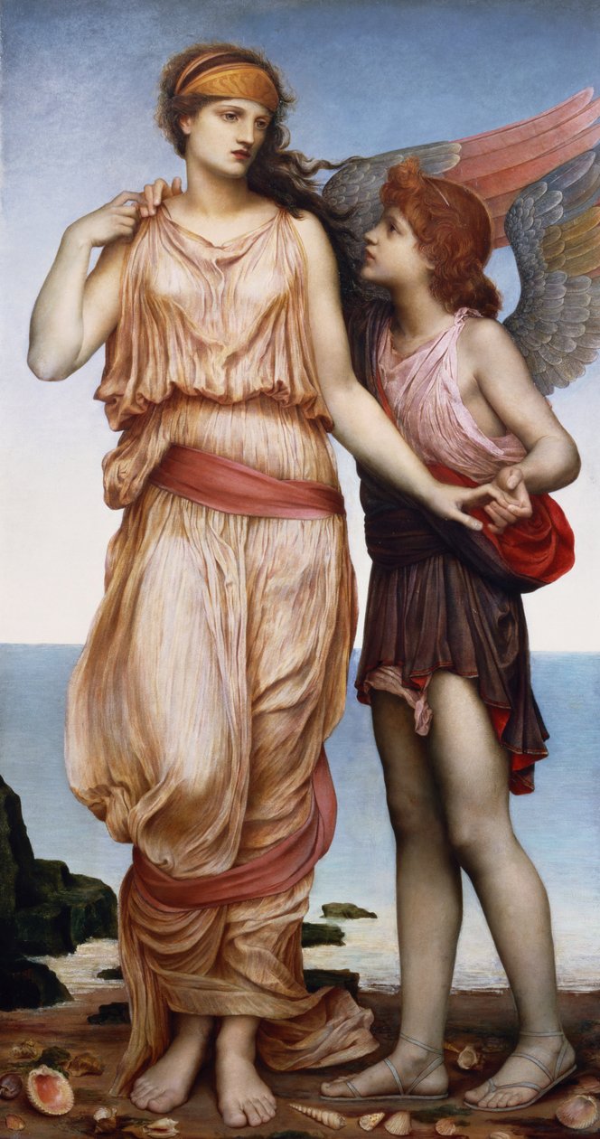 Venus og Amor, 1878 av Evelyn De Morgan