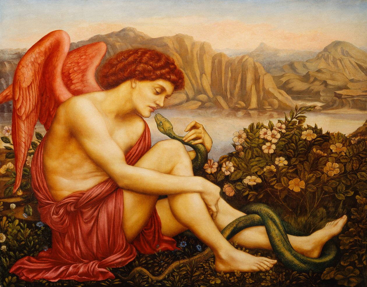 Engel med slange, av Evelyn De Morgan