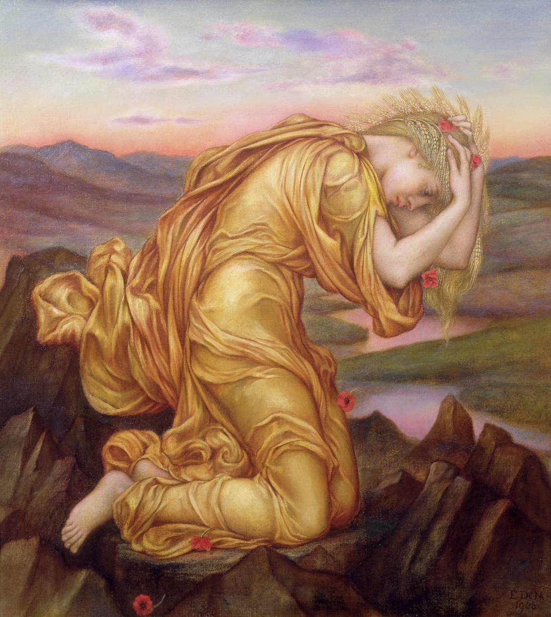 Demeter Mourning for Persephone, 1906 av Evelyn De Morgan