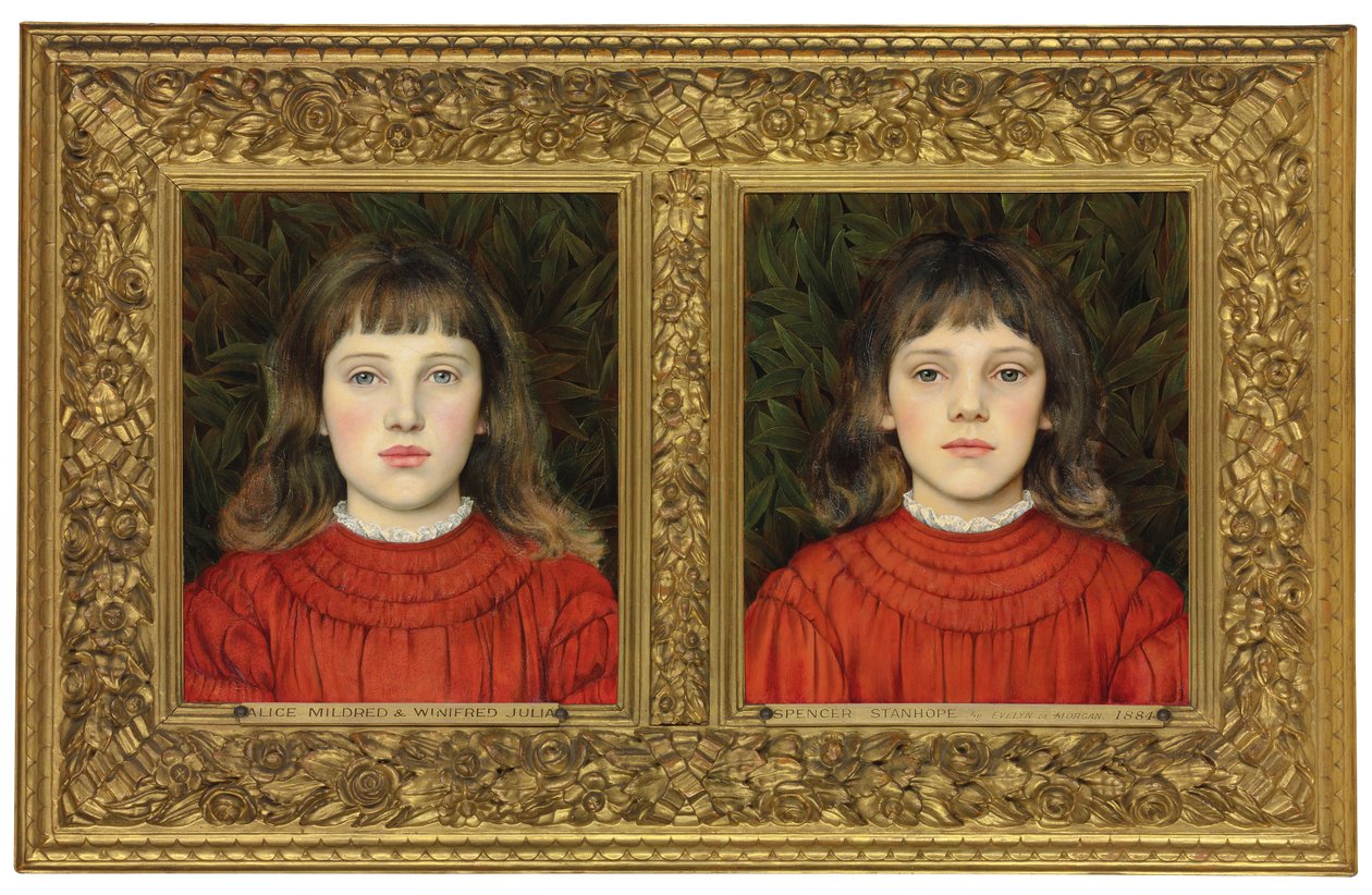 Portretter av Alice Mildred og Winifred Julia Spencer Stanhope, 1884 av Evelyn De Morgan
