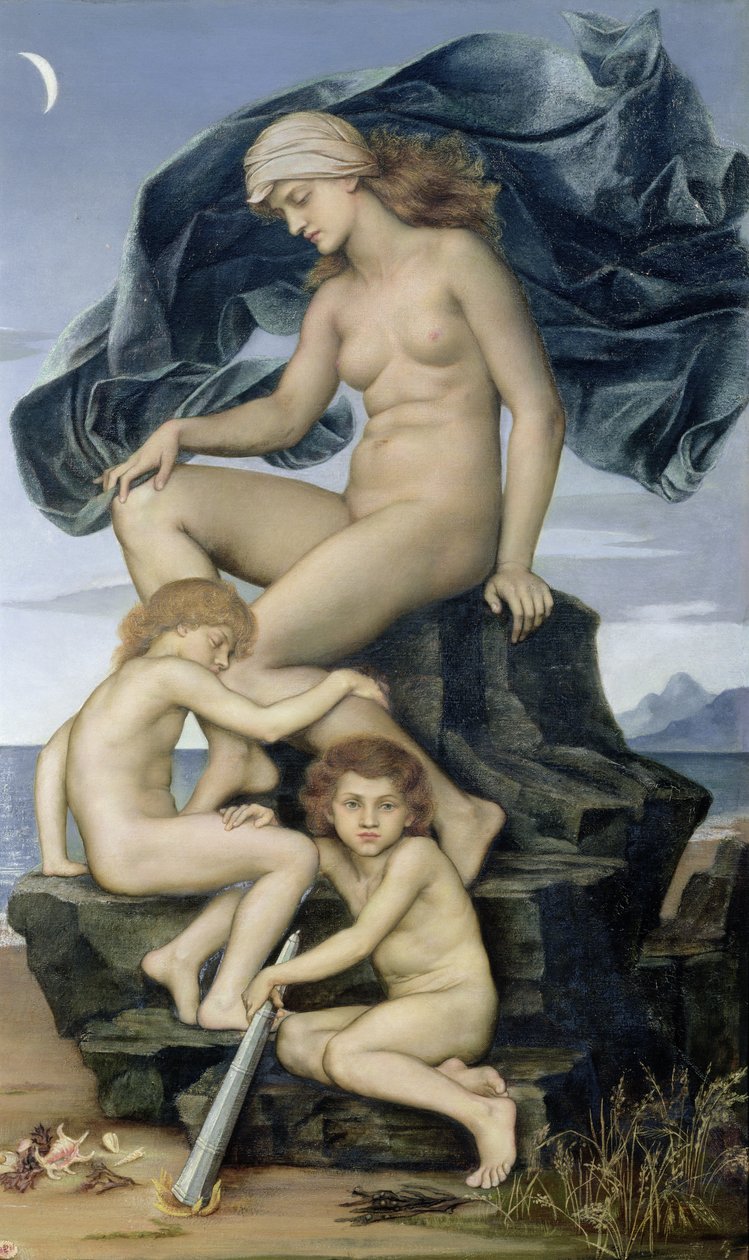 Søvn og død, nattens barn, 1883 av Evelyn De Morgan