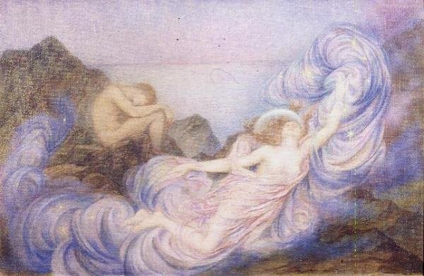 Twilight (olje på lerret) av Evelyn De Morgan