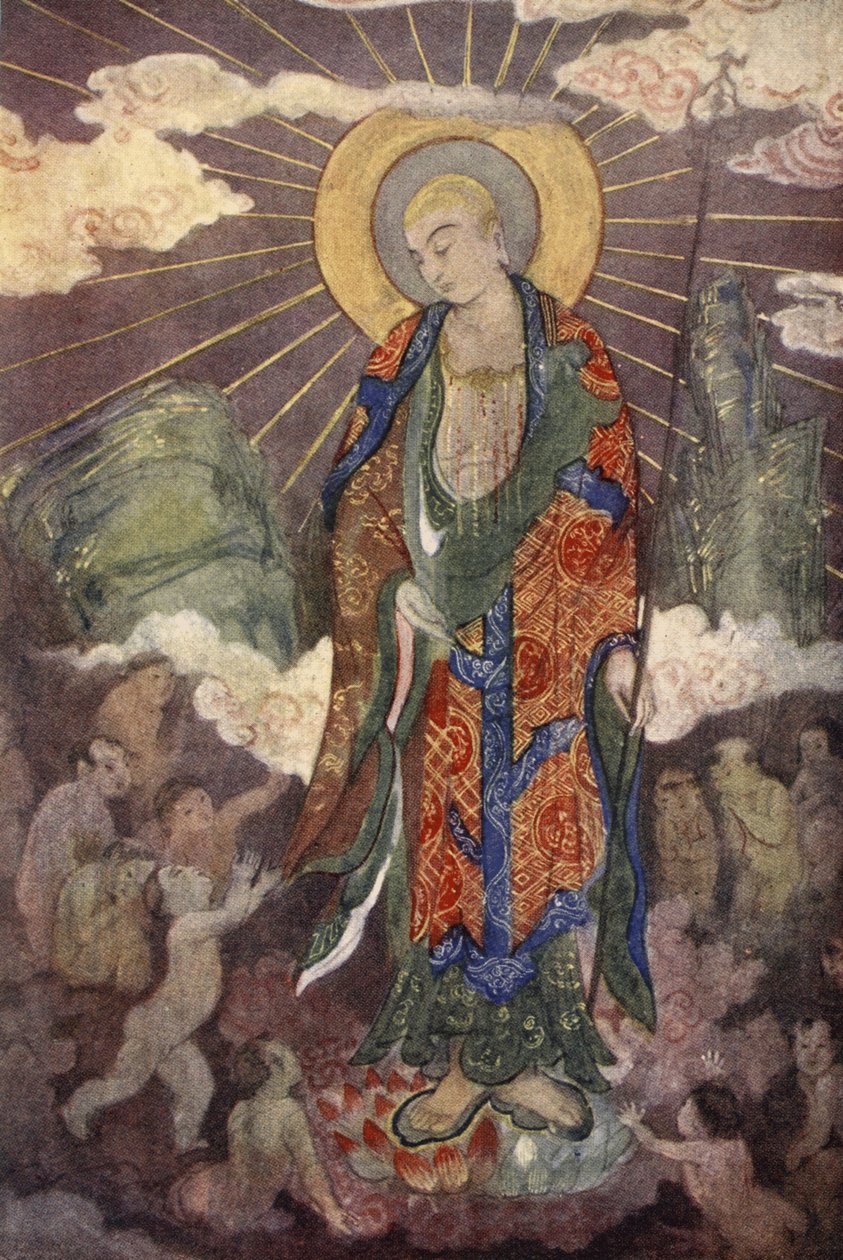 Jizo, barnas gud, illustrasjon fra 