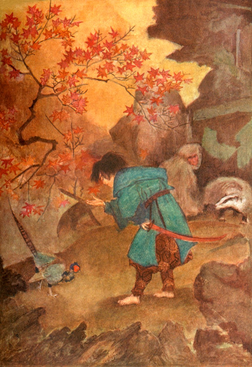 „Momotaro și fazanul”, 1912. norvegiană av Evelyn Paul