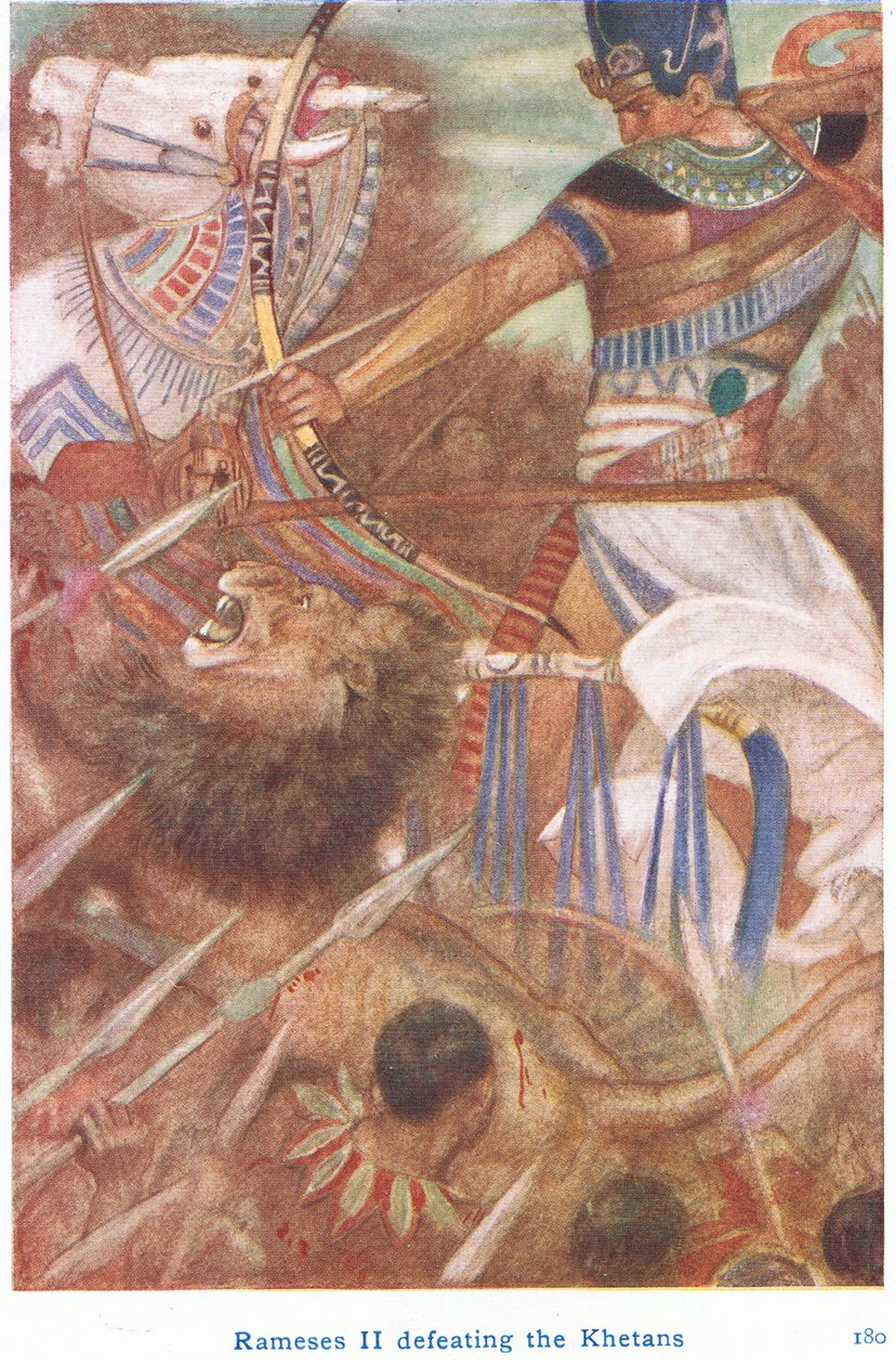 Ramesses EE beseiret Khitans (Black Litho) av Evelyn Paul