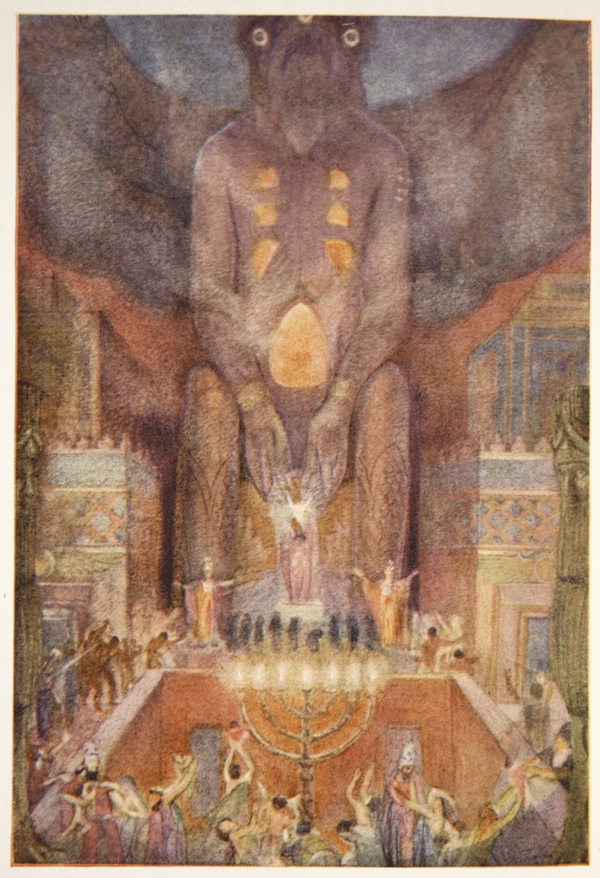 Sacrificing to Bel, frontispice fra "Myths and Legends of Babylonia and Assyria" av Lewis Spence av Evelyn Paul