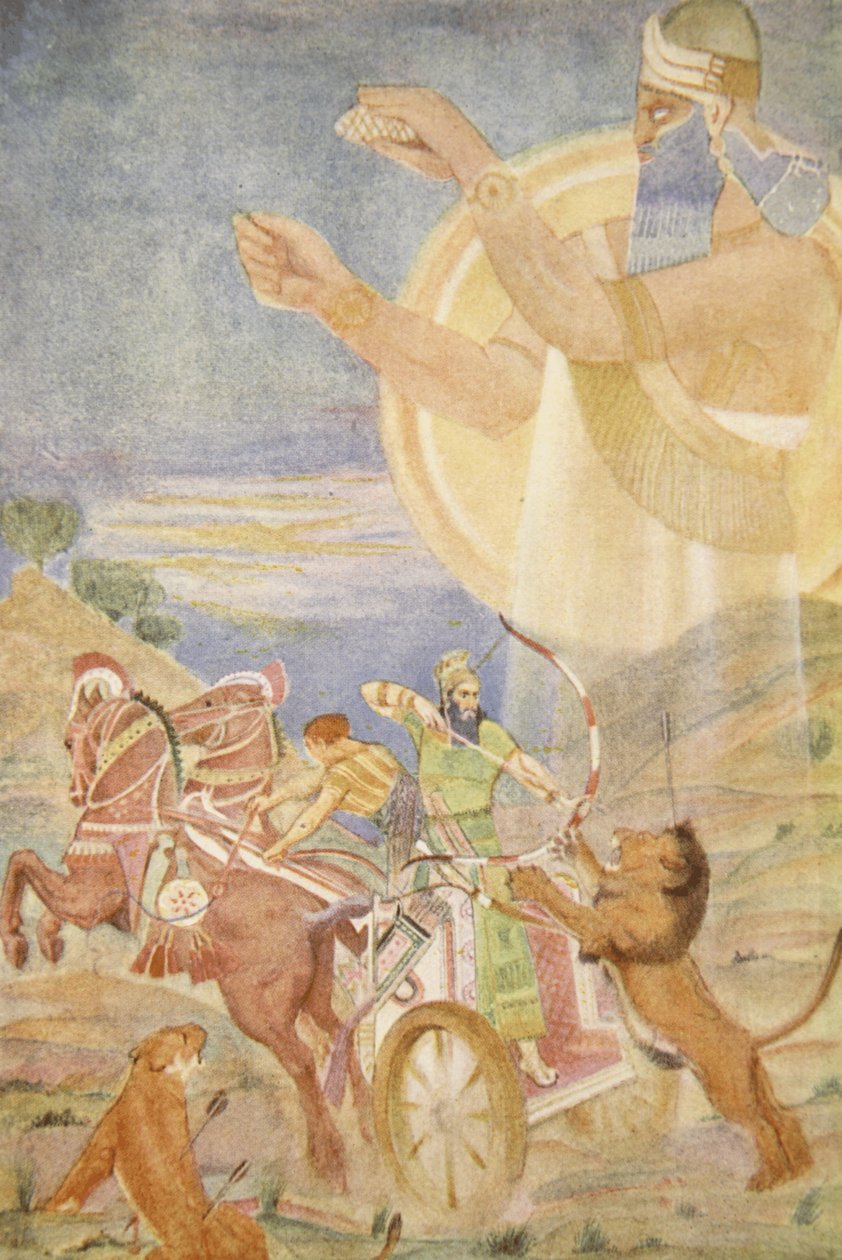Tiglath-Pileser I regissert av Ninib, illustrasjon fra 