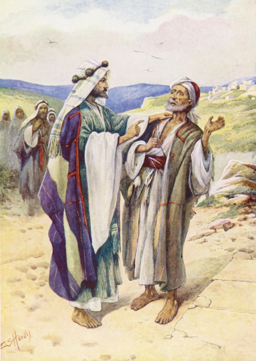 Jesus helbreder den døve mannen (fargelitografi) av Evelyn Stuart Hardy