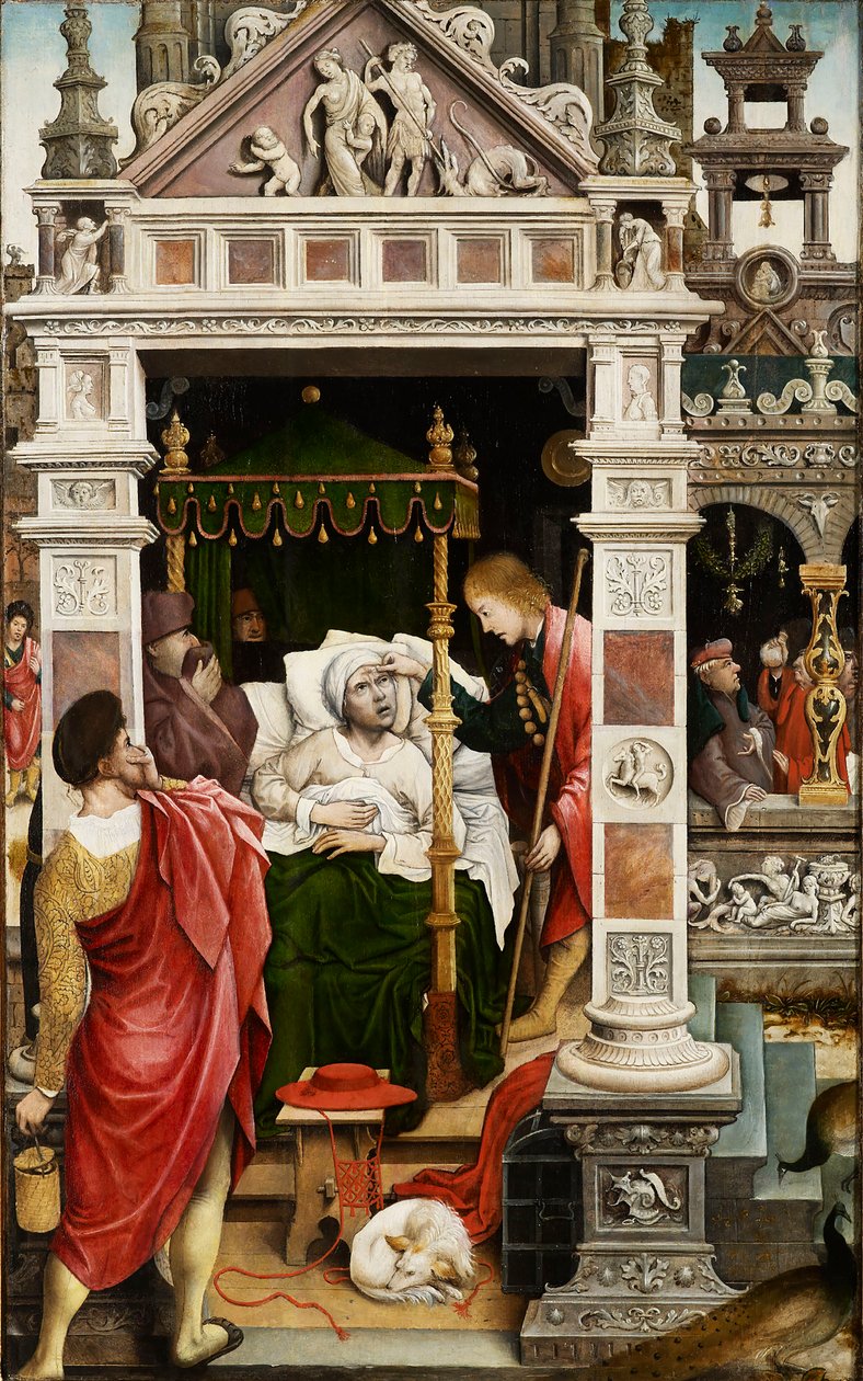 Scene fra livet til Saint Roch, 1517. av Everaert Orley