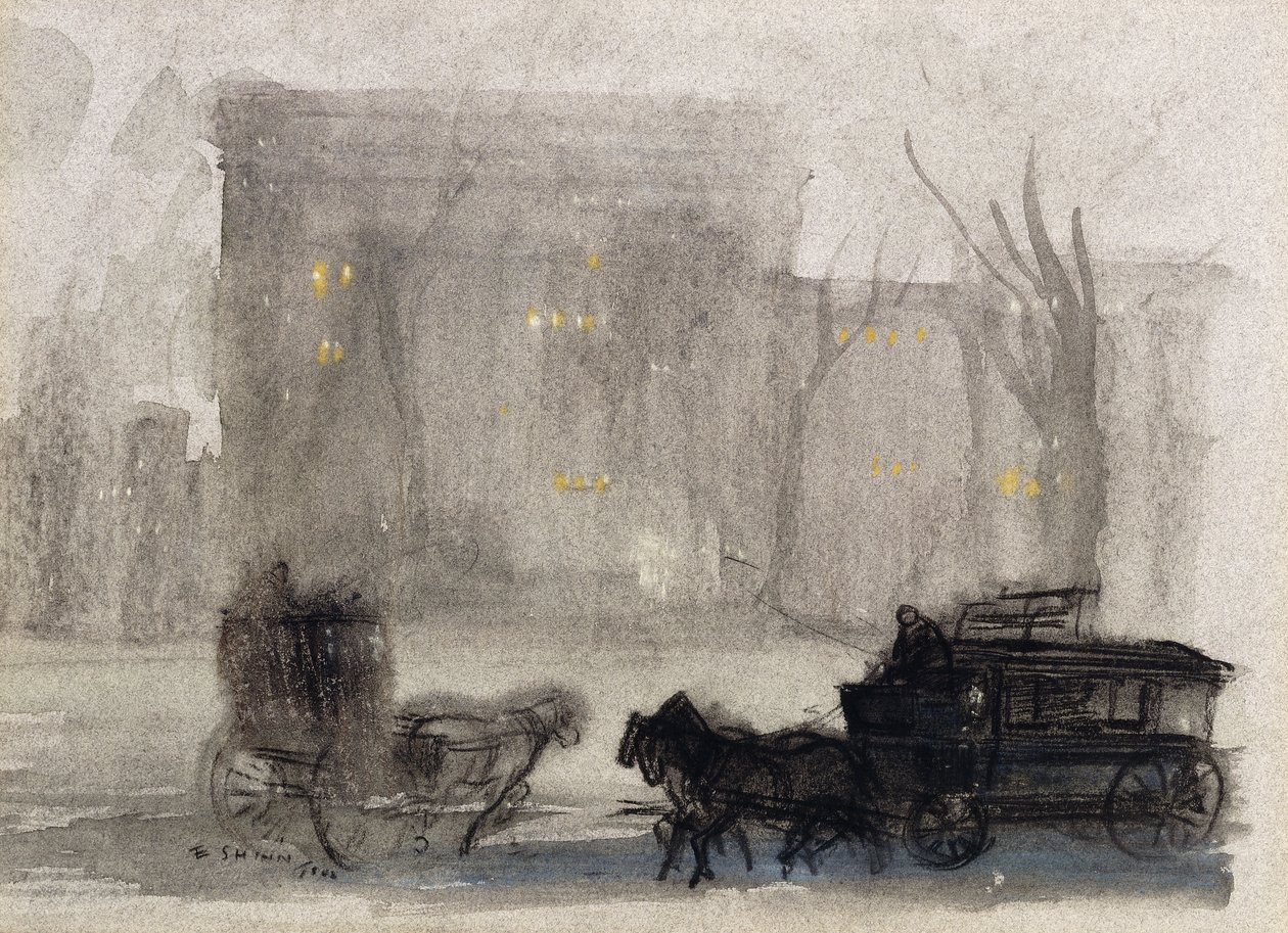 Utsikt over New York - Washington Square av Everett Shinn