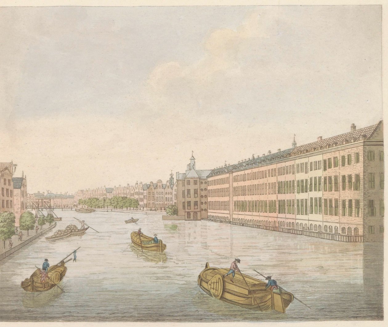 Utsikt over Binnen-Amstel, ca. 1810-1813 Vue du Blaauwe-Brug, pris av l