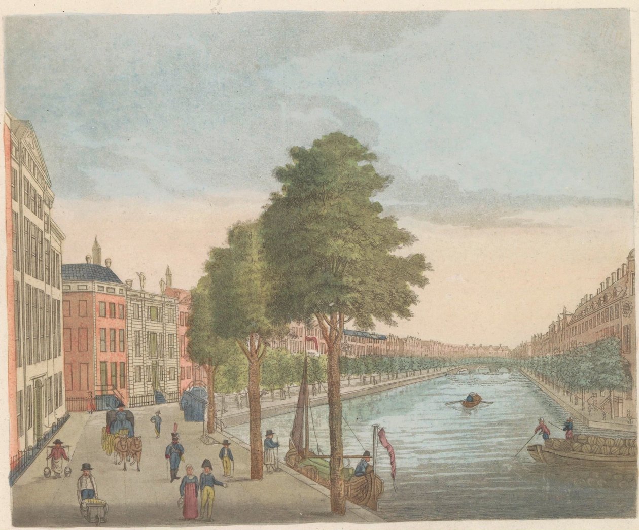 Utsikt over Herengracht, ca. 1810-1813 Vue du Heere-Gracht, prize du Spiegel-Street, jusqu
