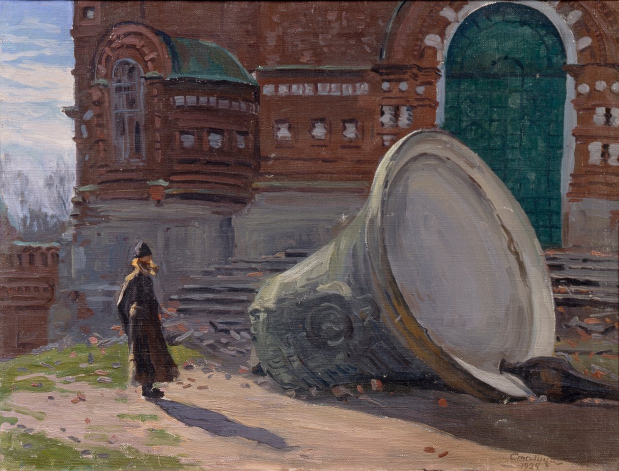 Ødeleggelsen av kirkeklokker, 1924 av Evgeni Ivanovich Stolitsa