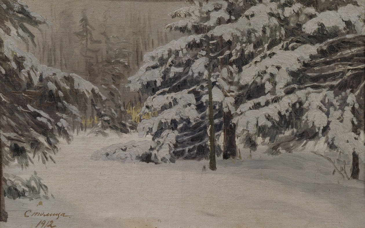 Vinter på øyene St. Petersburg, 1912 av Evgeni Ivanovich Stolitsa