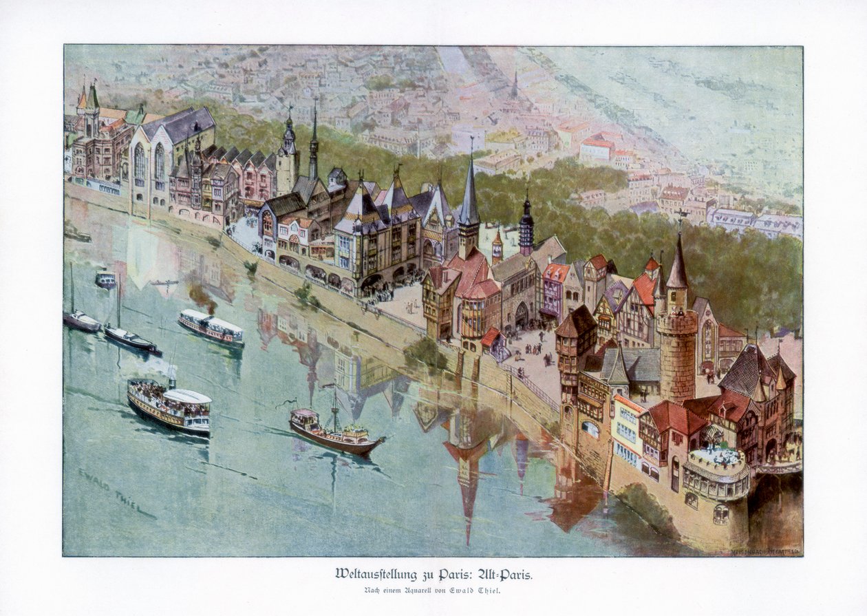 Gamle Paris, Paris verdensutstilling, 1889, 1900. av Ewald Thiel