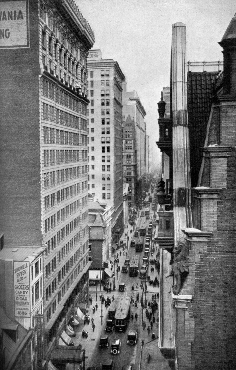 Chestnut Street, Philadelphia, Pennsylvania, USA, ca 1930-tallet av Ewing Galloway