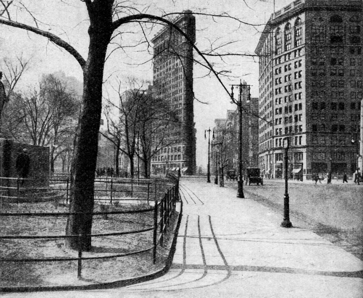 Flatiron Building og Madison Square, New York City, USA, ca 1930-tallet av Ewing Galloway