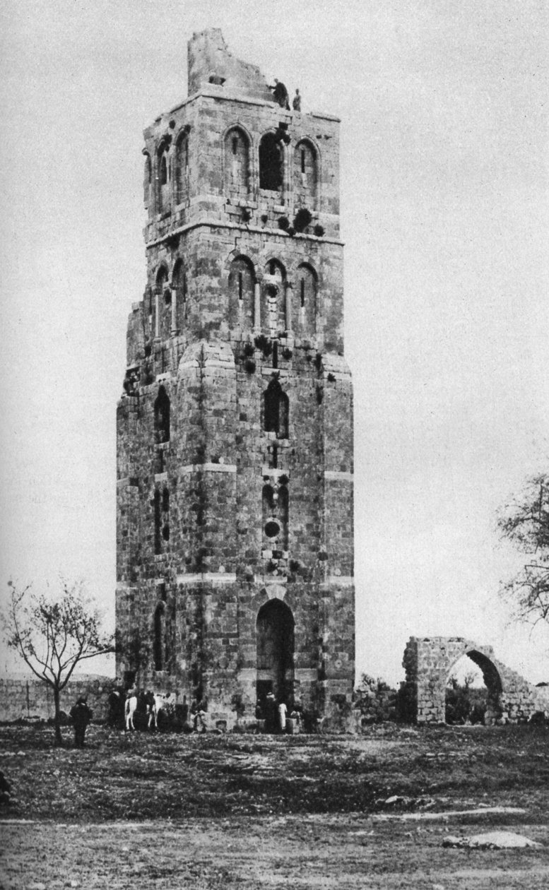 Tower of the Forty Martyrs, Ramla, Palestina, ca 1930-tallet av Ewing Galloway