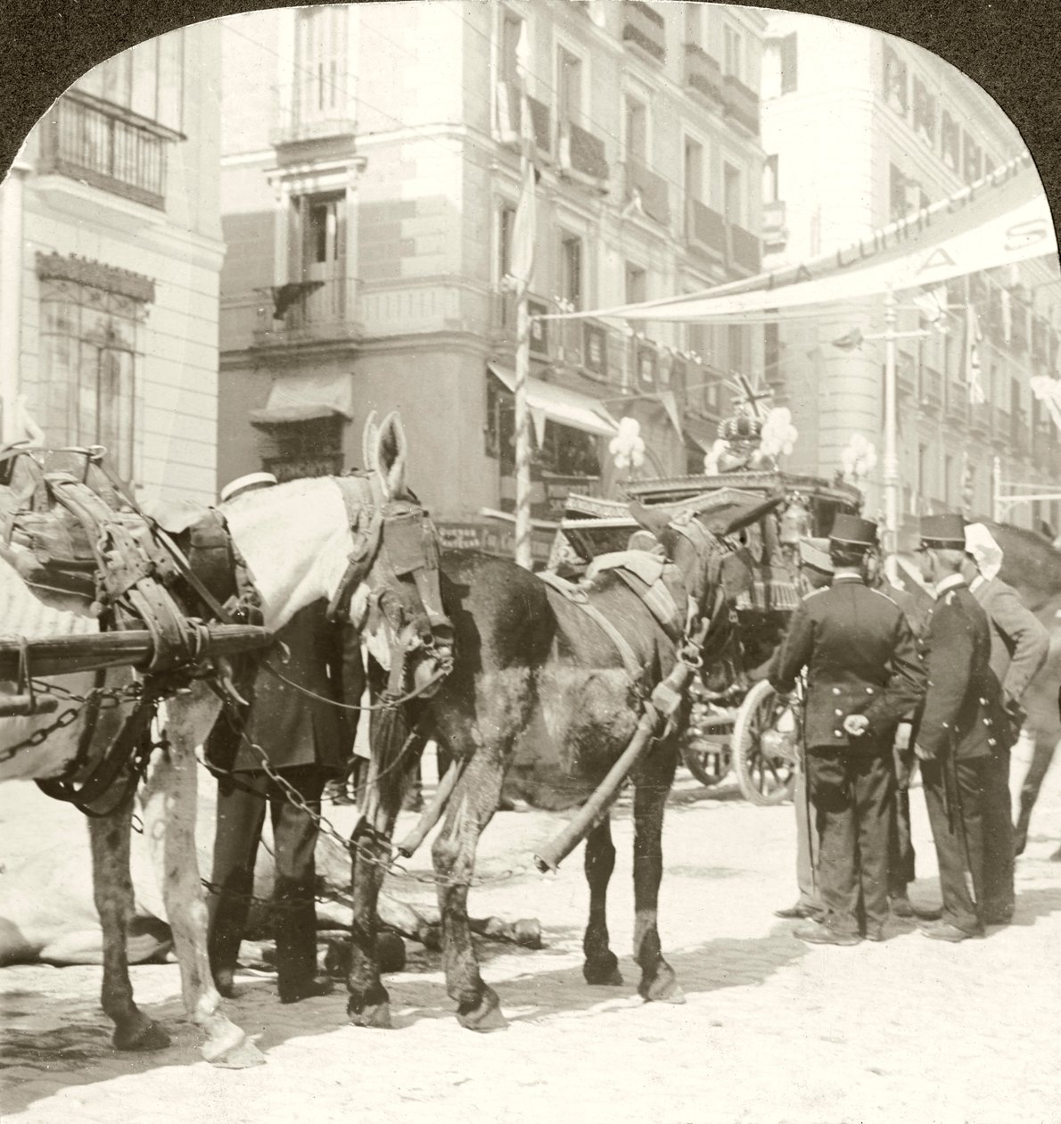 Statstrener, Calle Mayor, Madrid. av Excelsior Stereoscopic Tours