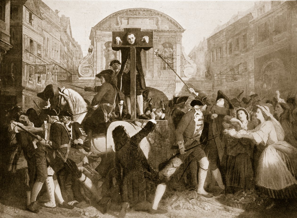 Daniel Defoe in the pillory, 31. juli 1703, illustrasjon fra 