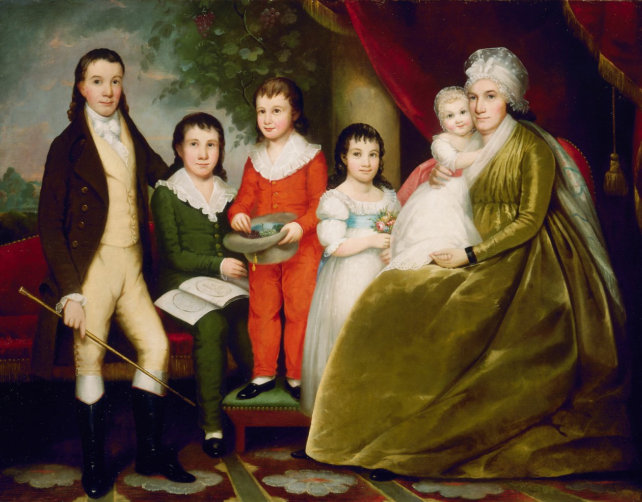 Mrs. Noah Smith og familie, ca. 1830. av Ezra Ames