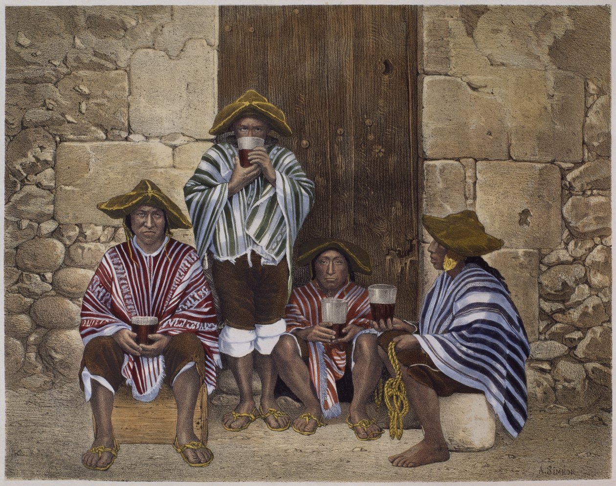 Gruppe indianere, illustrasjon fra 