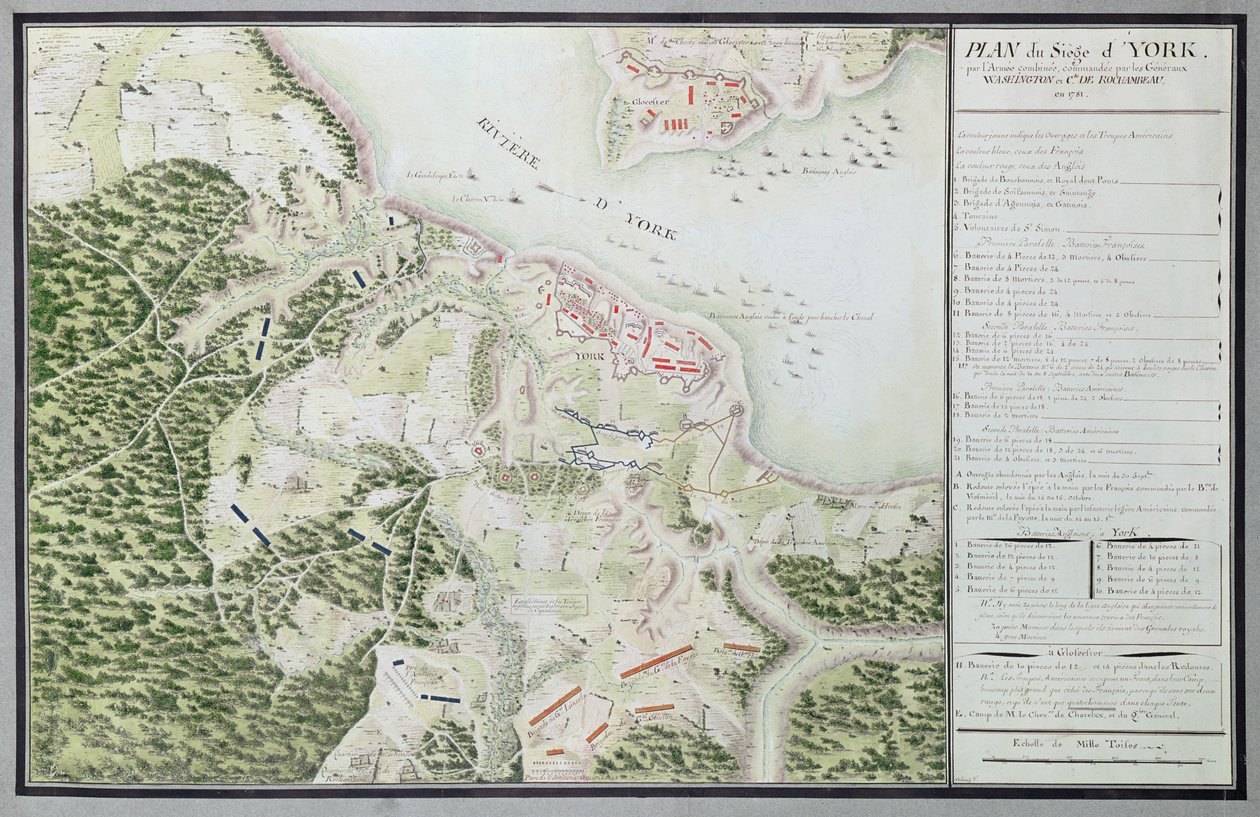 Kart over beleiringen av York i 1781, fra 