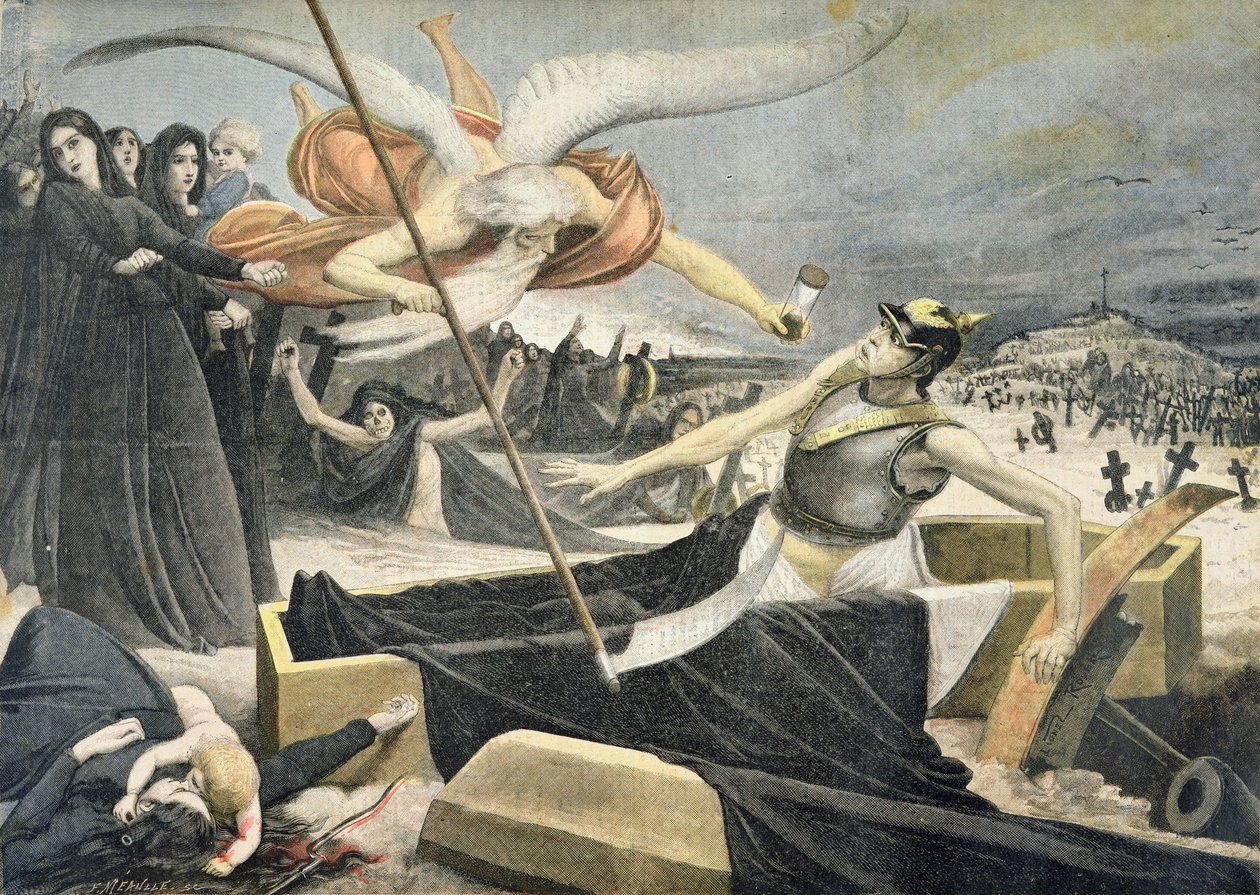 Bismarcks død, illustrasjon fra det illustrerte tillegget til Le Petit Journal, 14. august, 1898 av F. L. and L. Royer Meaulle