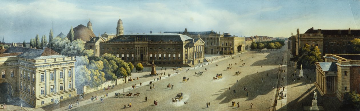 Unter den Linden fra våpenhuset, ca. 1855 av F. von Laer