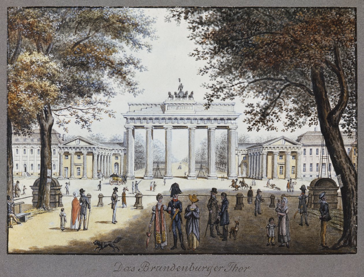 Brandenburger Tor, Berlin (penn og blekk og wc på papir) av F.A. Calau