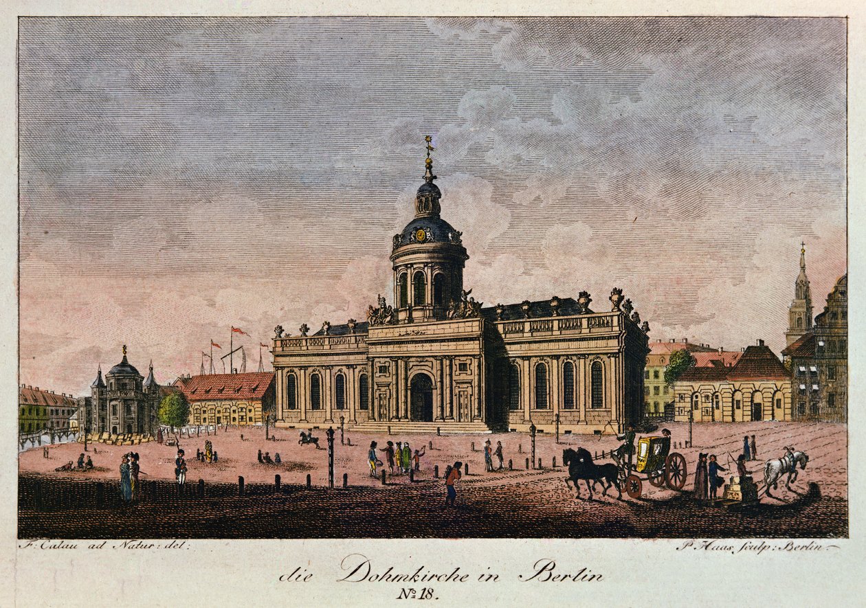 Katedralen, Berlin (farget etsning) av F.A. Calau