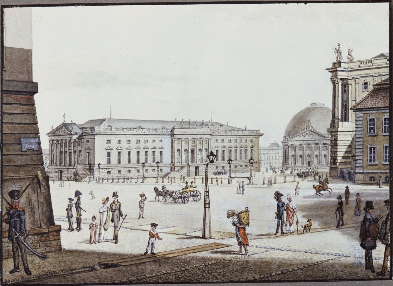 Opernplatz, Berlin (penn og blekk og wc på papir) av F.A. Calau